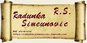 Radunka Simeunović vizit kartica